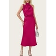 thumbnail image 7 of FreshPretty Womens Sleeveless Cocktail Dresses Mock Neck Keyhole Elastic High Waist Evening Party Maxi Wedding Guest Dress, 7 of 7