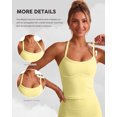 thumbnail image 6 of IBTOM CASTLE Tank Top Built in Bra for Women - Sports Yoga Workout Tops Crop Halter Neck Womens Padded Sport Back Bras Cami Yellow, 6 of 7