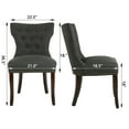 thumbnail image 4 of LONGWIN Classic Tufted Fabric Upholstered Wooden Dining Chair Mid-Back, Charcoal, Set of 2, 4 of 7
