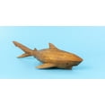 thumbnail image 3 of Wooden Hand Carved Shark Statue Sculpture Wood Home Decor Accent Figurine Handcrafted Handmade Seaside Fish Tropical Nautical Ocean Coastal Decoration Size: 12" long x 4" deep x 2.7" tall, 3 of 5