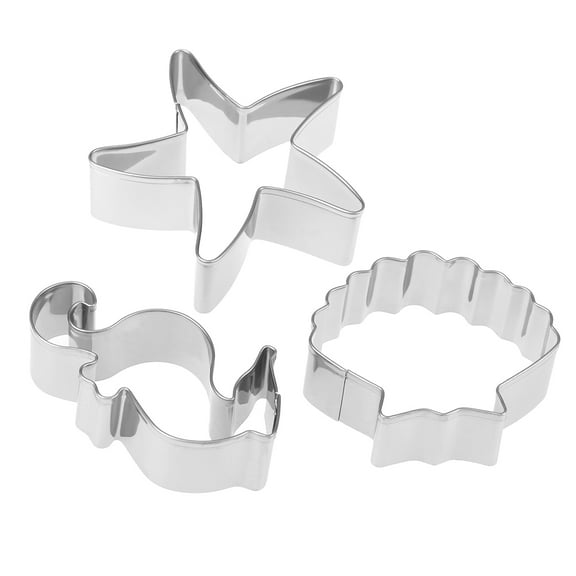Ocean Theme Stainless Steel Cookie Cutter Set of 3 Easy to Use and Clean for Kitchen