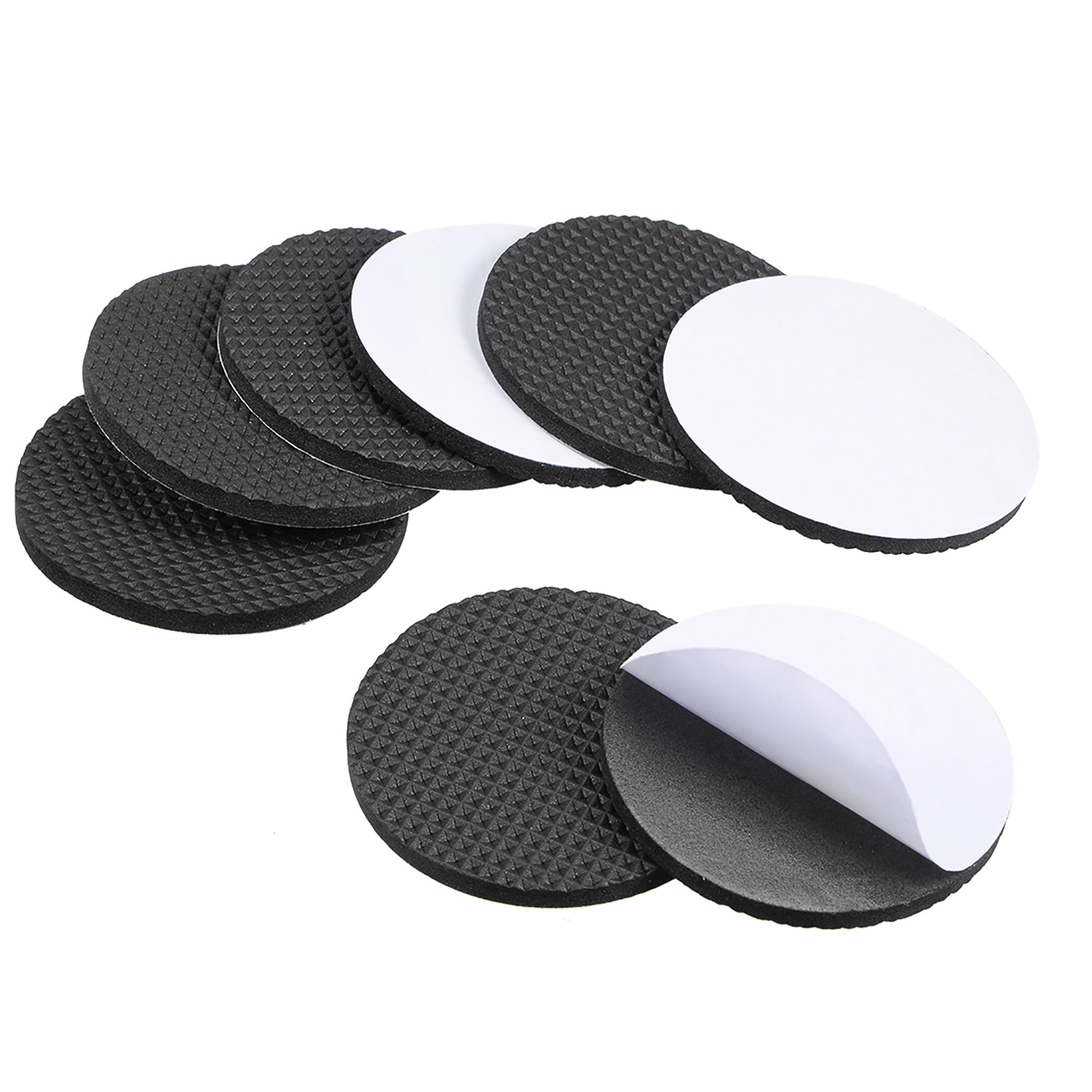 Furniture Pads, Adhesive EVA Pads 60mm Dia 4mm Thick Round Black 8Pcs