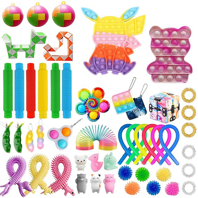 SUNSIOM Sensory Fidget Toys Set, 50Pcs Colorful Anxiety Stress Relief Toys