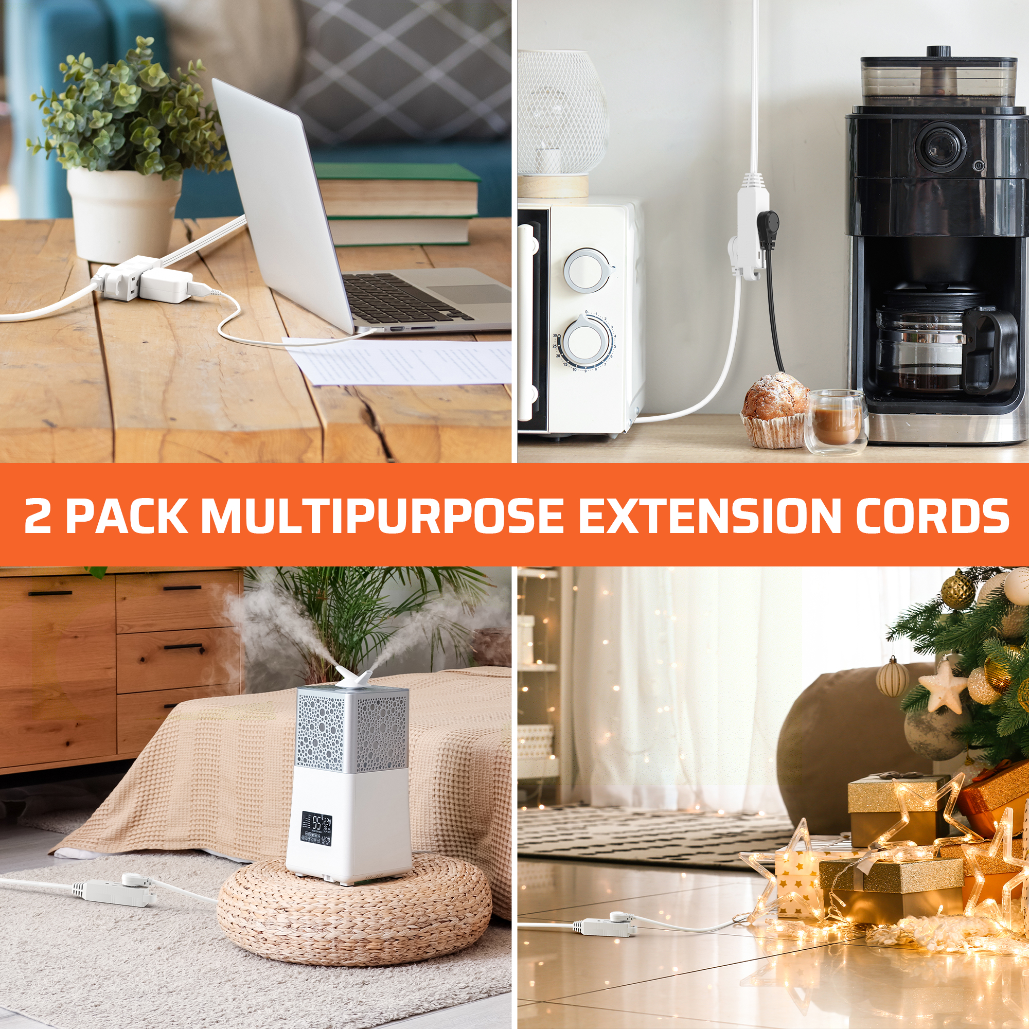 Dewenwils 3-Ft Indoor Extension Cord, 2-Pack photo 6