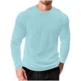 thumbnail image 5 of Men's Long Sleeve Casual T-Shirt for Home Fitness and Daily Wear Loose Fit Solid Color Top, 5 of 5