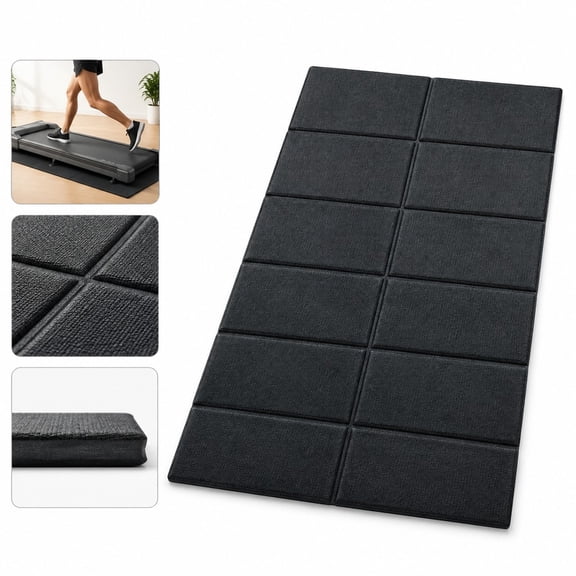 Walking Pad Treadmill Mat, Non‑Slip Shock Absorbent, Floor Protector for Carpet & Hardwood Floors, 55x23 Inch