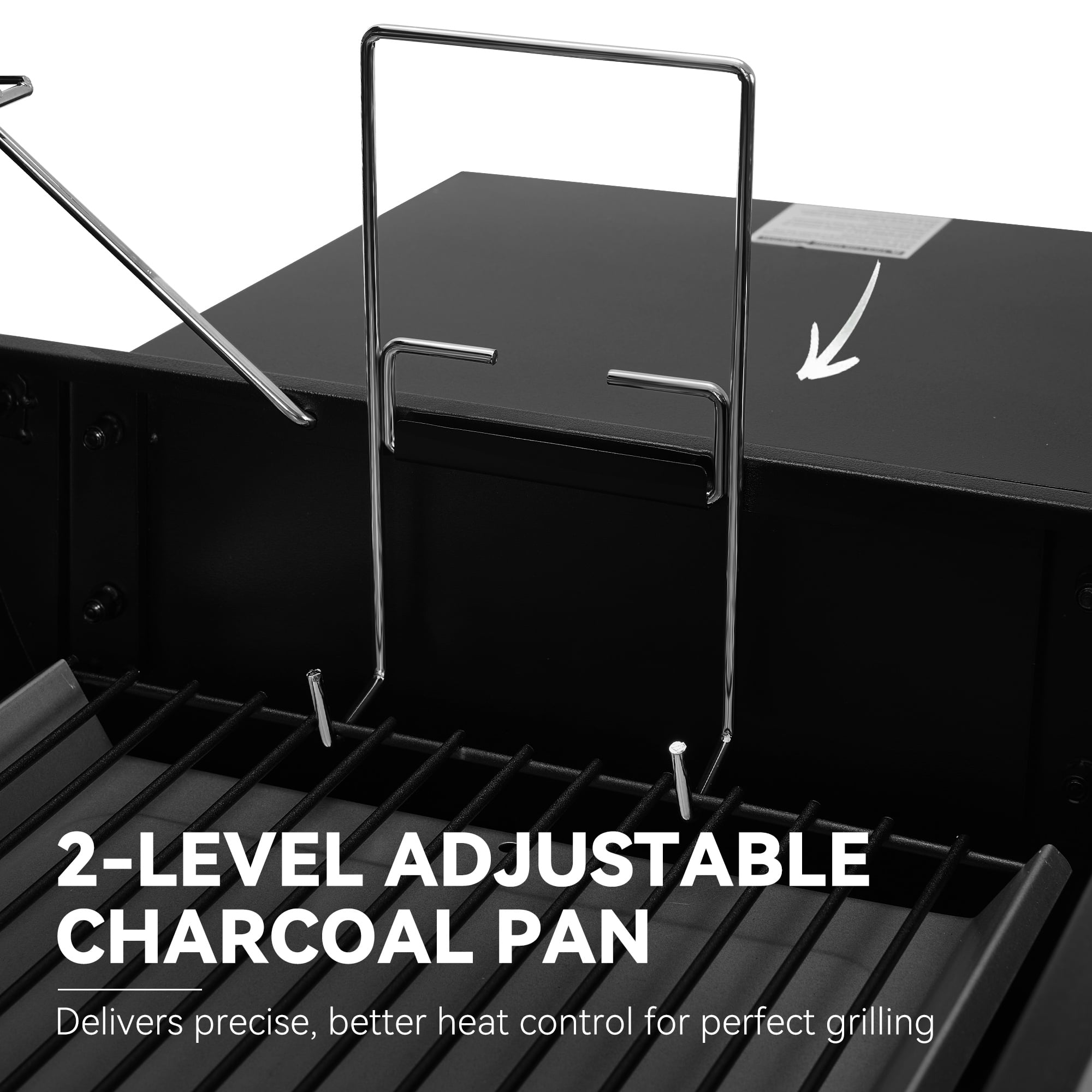 Royal Gourmet Barrel Charcoal Grill with Offset Smoker for Backyard Cooking, Black