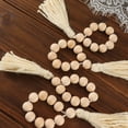 thumbnail image 2 of Efavormart 4 Pack | 6" Cream Farmhouse Country Wood Bead Napkin Rings With Tassels, Rustic Boho Chic Napkin Holders, 2 of 11