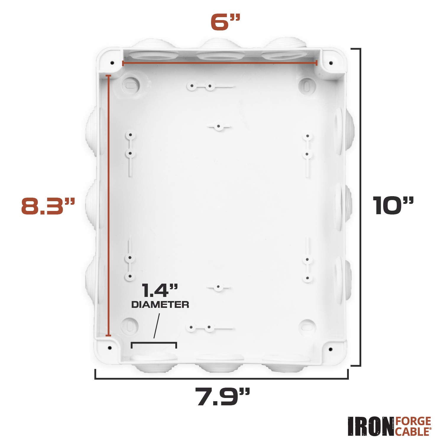 Outdoor Electrical Junction Box - Large 10 x 8 Inch Waterproof Plastic Box with Cover for Electronics