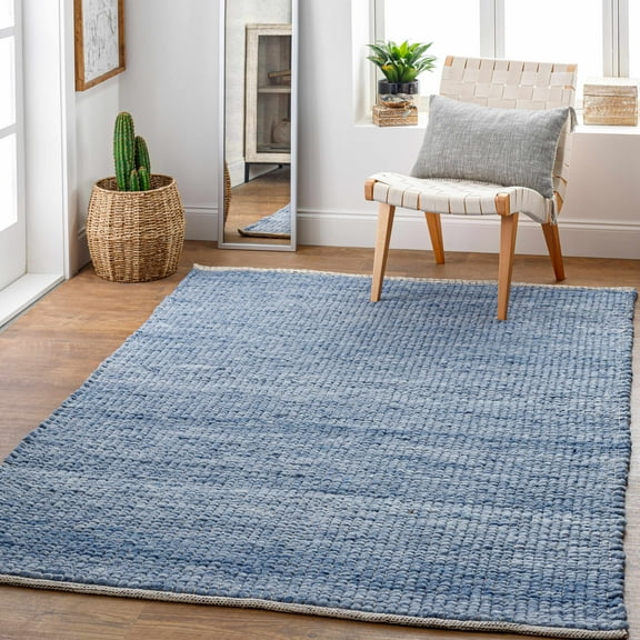 BoutiqueRugs Coppabella Contemporary Area Rug - Pale Blue, Denim, Navy - 18" x 18" Sample