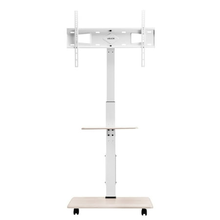 Mobile Rolling TV Cart Stand for 32-70 Inch TVs  Height Adjustable with 25° Rotation & Tray Fits Corners Bedroom Outdoor Up to 88lbs VESA 600x400mm