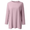 thumbnail image 4 of SNKSDGM Casual Easter Shirts for Women Plus Size Tops for Women 5X-6X Womens Crew Neck Long Sleeve Top T Shirt Long Top Solid Color T Shirt with Pockets Womens Tops Dressy Blouses Short Sleeve, 4 of 5