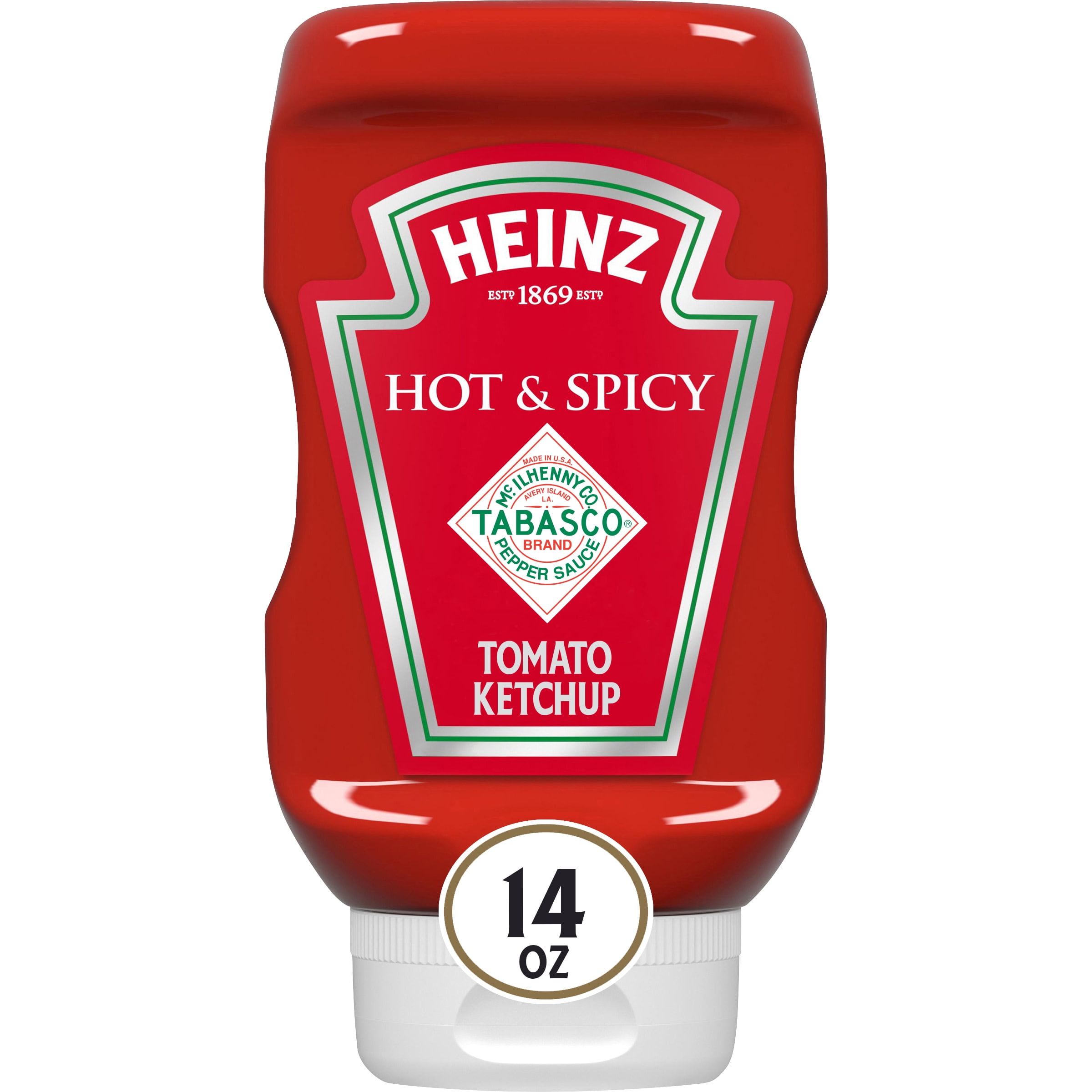 Heinz Hot & Spicy Tomato Ketchup Blended with Tabasco Pepper Sauce, 14