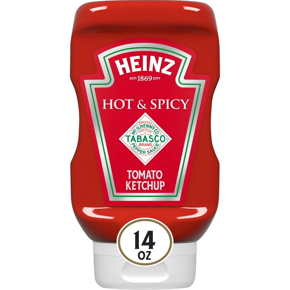 Heinz Hot & Spicy Tomato Ketchup Blended with Tabasco Pepper Sauce, 14