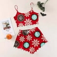 thumbnail image 2 of Summer Lounge Set – Women’s Pajamas with Tank Top Women's Christmas Snowflake Print Sleeveless Top & Shorts Pajama Set Cozy 2 Piece Wear, 2 of 5