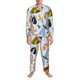 thumbnail image 3 of Balery Insects and Flowers Pijama para Hombre de Dos Piezas con Manga Larga, Conjunto de Dormir y Descanso Suave con Bolsillos-Medium, 3 of 7