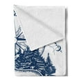 thumbnail image 2 of Adventure Soft Flannel Fleece Throw Blanket, Reindeer and Compass Travel Wilderness Forest Outdoors, Cozy Plush for Indoor and Outdoor Use, 70" x 90", Dark Blue White, by Ambesonne, 2 of 5