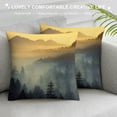 thumbnail image 3 of Creowell Sunset Mist Mountain Square Pillow Covers for Couch Sofa Indoor Outdoor Pillowcase 1PC 18x18in, 3 of 5