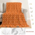thumbnail image 5 of Orange Morocco Blanket Soft Cozy Warm Throw Blanket for Couch, Plush Fuzzy Flannel Fleece Blankets for Sofa, Geometric Leaf Diamond Lattice Abstract Bed Blankets Lightweight Gifts for Women, 50"x80", 5 of 9