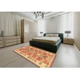 thumbnail image 5 of Ahgly Company Machine Washable Indoor Square Traditional Orange Red Area Rugs, 4' Square, 5 of 7