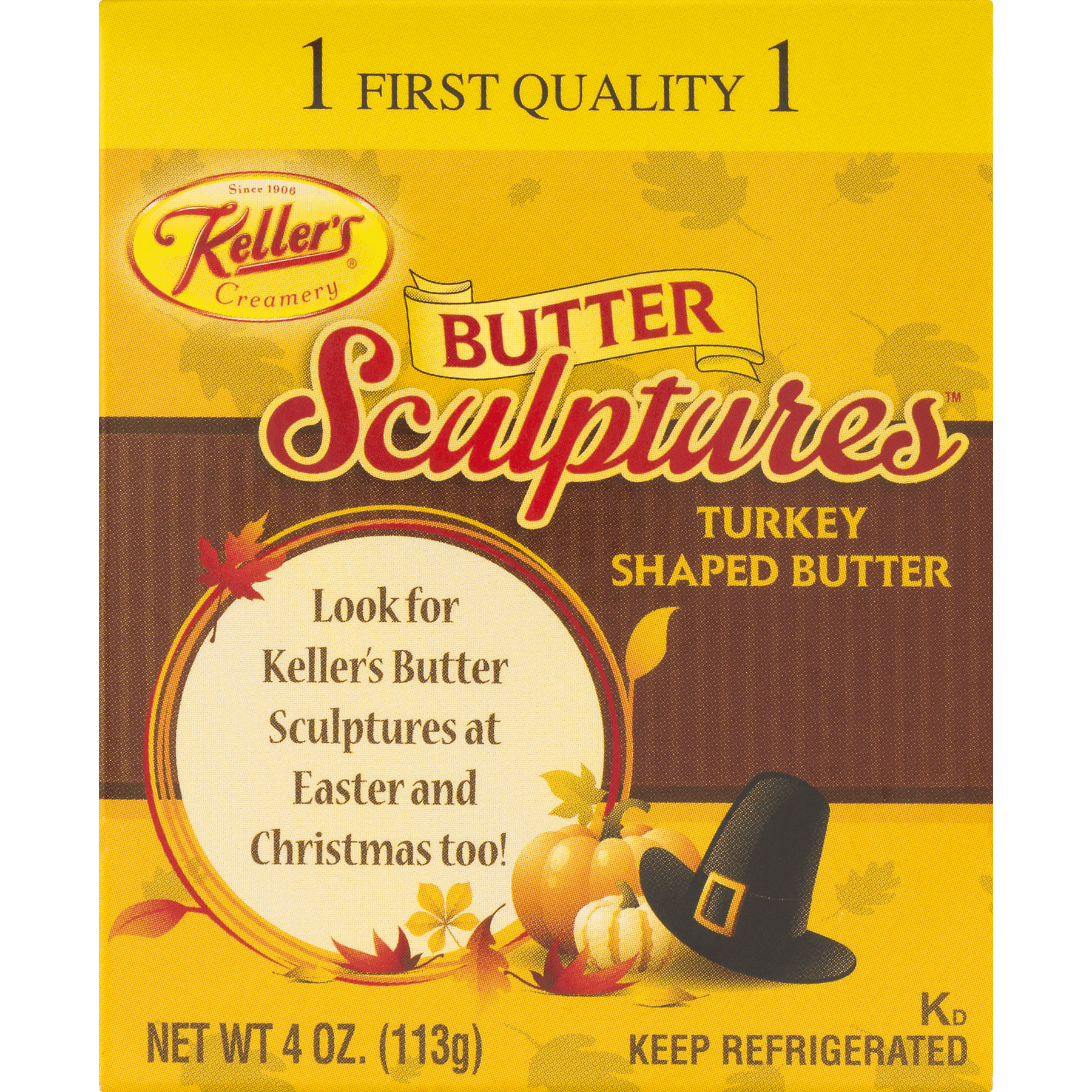 Keller's Turkey Shaped Salted Butter, 4 oz