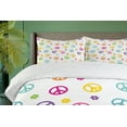 thumbnail image 4 of Ambesonne Colorful Duvet Cover Sets, Old Peace Sign, 2-King, Multicolor, 4 of 6