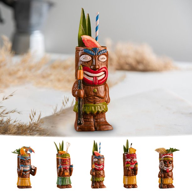 ¡Precios Increíbles!, Taza de cerámica estilo hawaiano para cócteles, bar y decoración del hogar: 5 diseños únicos, el compañero ideal para bebidas especiales Akmoler