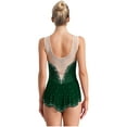 thumbnail image 2 of Venjoe Justaucorps de Gymnastique Rythmique Sans Manches pour Femmes, Strass, Compétition d'Acrobatie, Justaucorps Vert P, 2 of 7