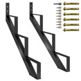 thumbnail image 1 of Heavy Duty Steel Stair Stringer 2-Pack – 3-Step Metal Stair Riser with Reinforced Support Legs, Corrosion-Resistant, 600 lb Capacity, Easy Installation, Includes Pair of Gloves, 1 of 6