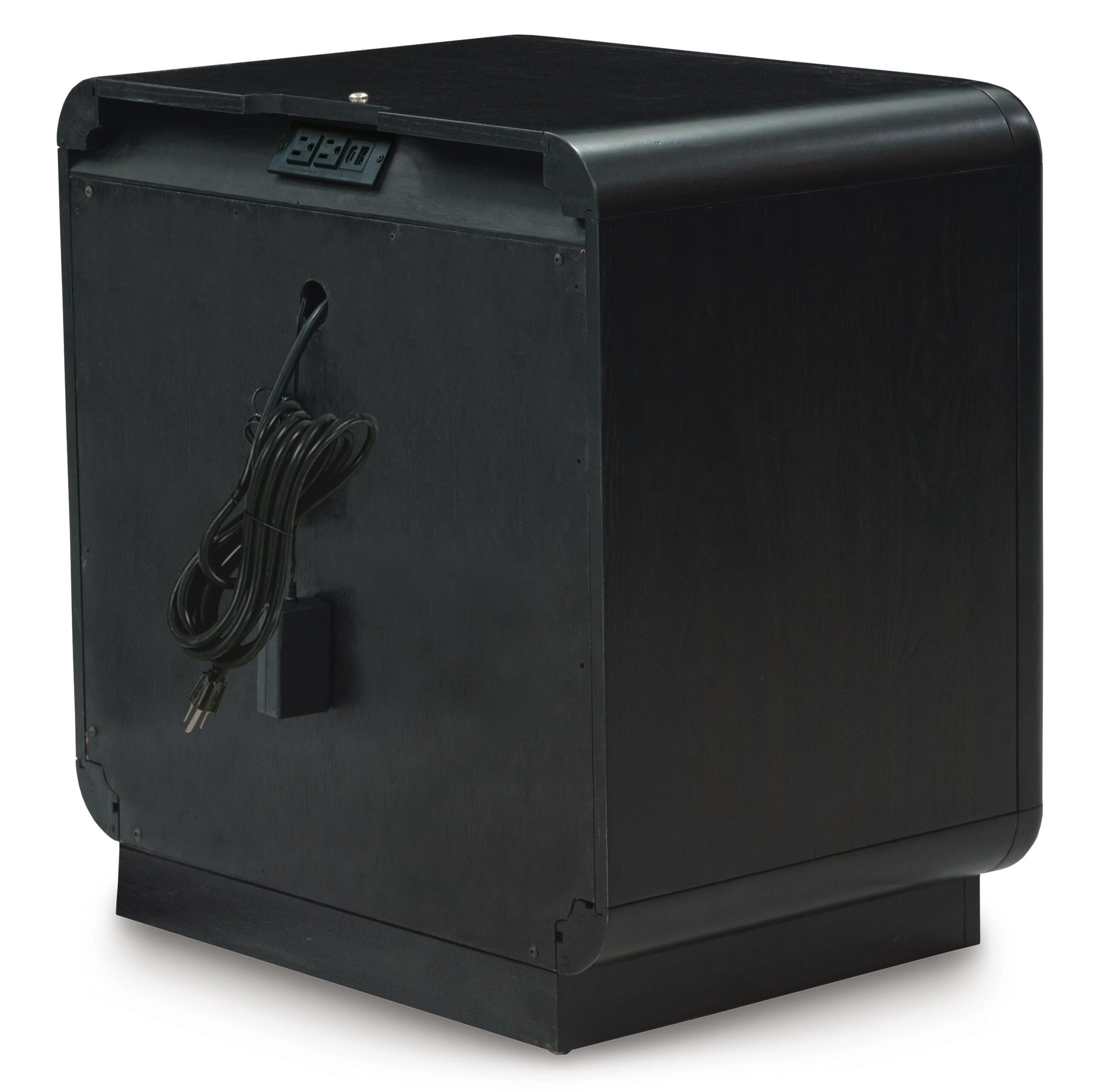 Signature Design by Ashley Rowanbeck 1-Drawer Nightstand, Black, Contemporary Bedside Table with LED Nightlight and USB Charging