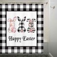 thumbnail image 3 of pipaio Easter Shower Curtain, Gnome Easter Shower Curtains for Bathroom, Cute Rabbit Spring Green Leaves Colorful Eggs Decor Fabric Bathroom Curtains, 70 x 70 Inches, 3 of 6