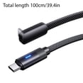 thumbnail image 4 of Right Angle USB C Cable 100W Fast Charging,Flat Braided 2-in-1 Type-C Cord with LED Indicator for Phone,1m, 4 of 10