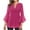 Hot Pink, variant on Inleife 3/4 Length Sleeve Womens Tops Solid Sparkling Bronzing Dressy Blouses Shirts Women's Elegant Holiday Party Gathering Casual Loose Mesh Layered Flowy Tunic Tops