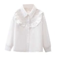 thumbnail image 4 of Favoffer Big Kid Girls Long Sleeve Shirt Spring School Season Rhinestone Embellished Lapel Casual Elegant Blouse Top for School Daily Party Recital Sizes 7-13Y, 4 of 9