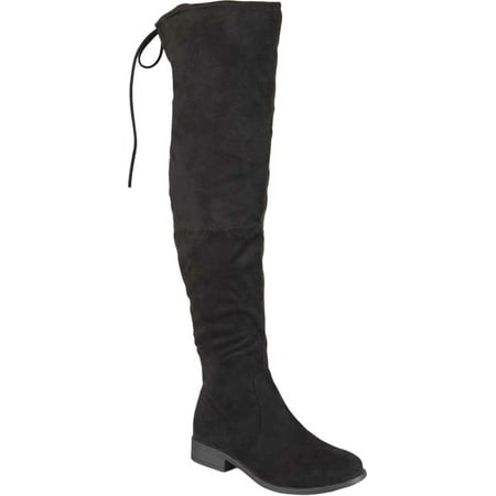 Women s Journee Collection Mount Wide Calf Over The Knee Boot Black Faux Suede 6 M | Walmart (US)