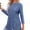 Blue, variant on Womens Lightweight Sweaters Fall Loose Ribbed Knit Crew Neck Side Slit Tops Blouse
