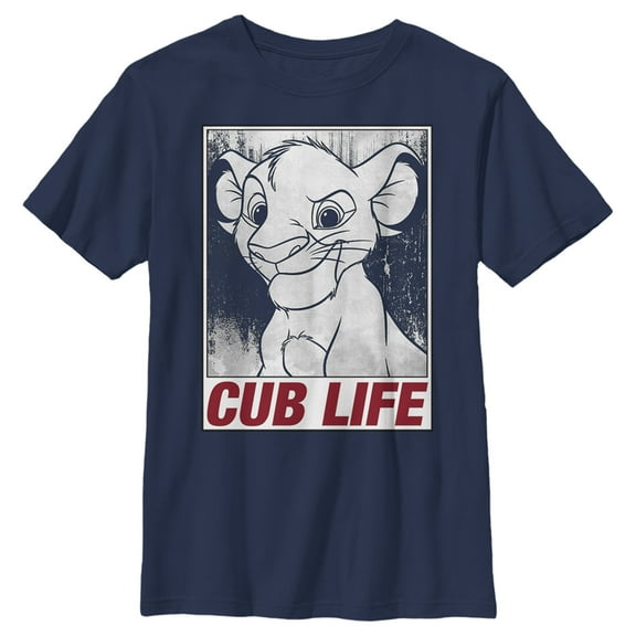 Boy's Lion King Simba Cub Life Graphic Tee Navy Blue X Large