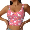 thumbnail image 2 of Lsque Yoga Unicorn Printed Women'S Sports Bra, Compression, Moisture Wicking, High-Impact Sports Bra For Women,Supportive sports bra-XX-Large, 2 of 9