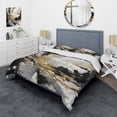 thumbnail image 1 of Designart "Enigmatic Awakening I" Abstract Bedding Covert Set - Modern Black Bed Set With 1 Shams, 1 of 6