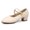 White, variant on Women's Heel Bridal Dancing Shoes PU Upper Buckle Detail Round Toe Elegant Block Heel Pumps for Wedding Party Casual Wear