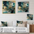 thumbnail image 4 of Designart "Contour Circles in Vivid Emerald and Gold III" Abstract Framed Wall Art Decor - Modern Gold Abstract Shapes Living Room Framed Canvas Art, 4 of 6