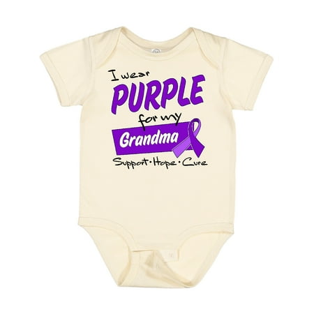 

Inktastic I Wear Purple for My Grandma-Support Hope Cure Gift Baby Boy or Baby Girl Bodysuit