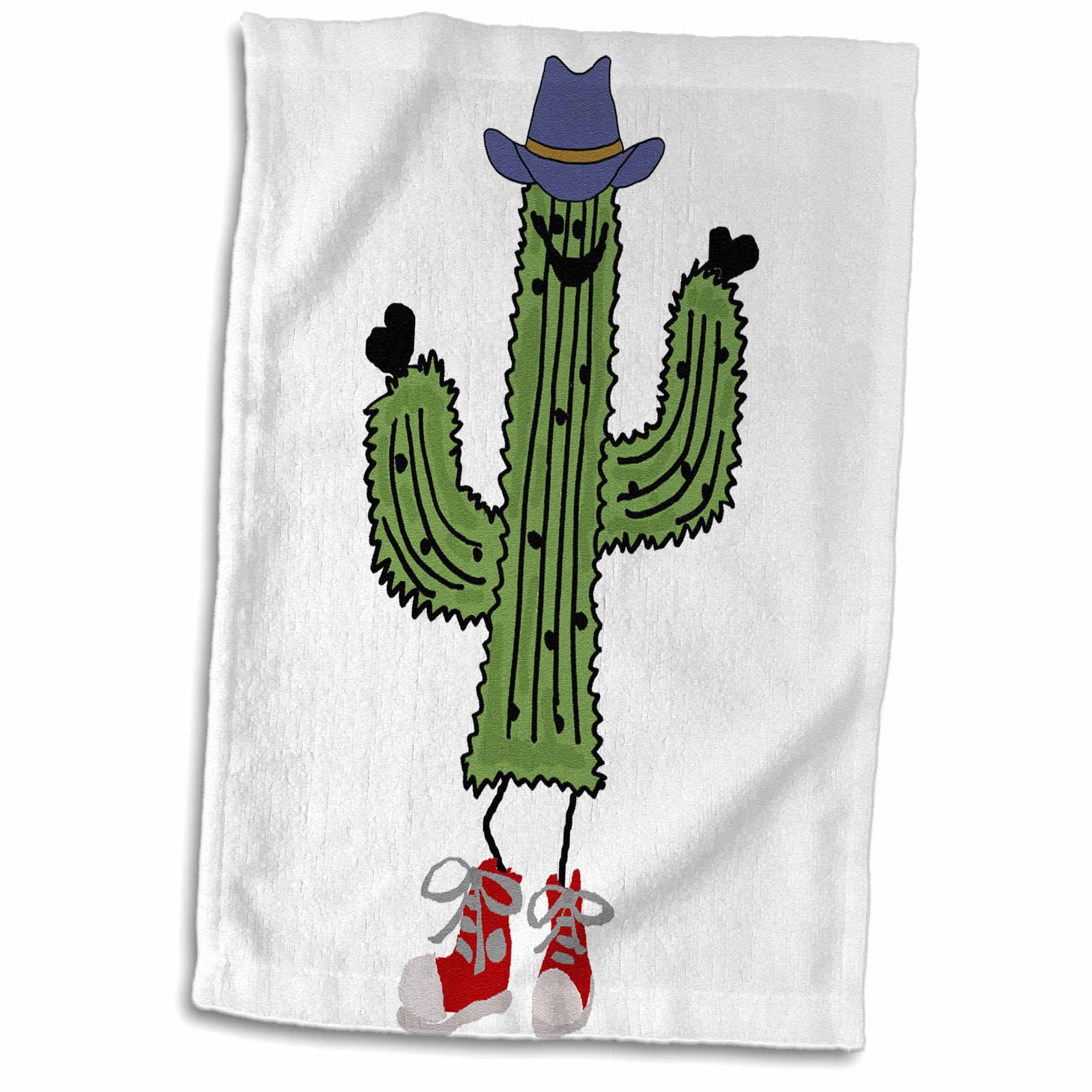 3dRose Cute Funny Cactus Plant with High Tops and Cowboy hat Art ...