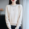 thumbnail image 4 of MESSUEN Baggy Sweater Long Sleeve Sweaters for Women Long Sleeve Undershirt for Women Long Sleeve Shirts Thermal Shirts for Women Womens Sweaters Winter Sweater Women Beige L, 4 of 5