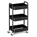 thumbnail image 3 of CAXXA 3-Tier Rolling Metal Storage Organizer - Mobile Utility Cart, Kitchen Cart with Caster Wheels (Black), 3 of 15