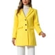 thumbnail image 1 of Abrigo de mujer INSPIRE CHIC de color sólido con solapa muesca, abotonado de una sola fila, abrigo de invierno, amarillo L, 1 of 6