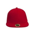 thumbnail image 2 of Top Headwear Plain Flat Bill Fitted Hat, Red 8, 2 of 4