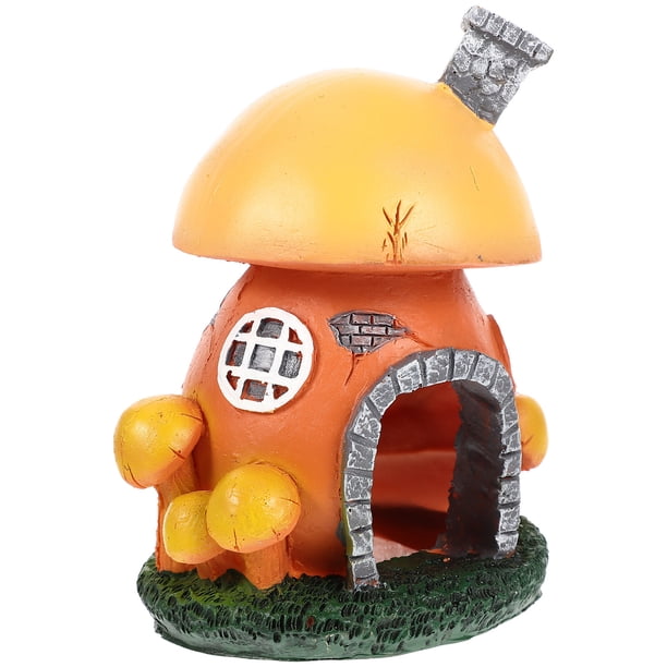 Decoración de pecera con forma de hongo simulado, adorno de resina para casa de hongos, decoración paisajística