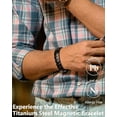 thumbnail image 3 of Mens Magnetic Bracelet Titanium Steel Magnetic Bracelet with Double Row 4 Elements Magnets,Father's Day Gifts, 3 of 7