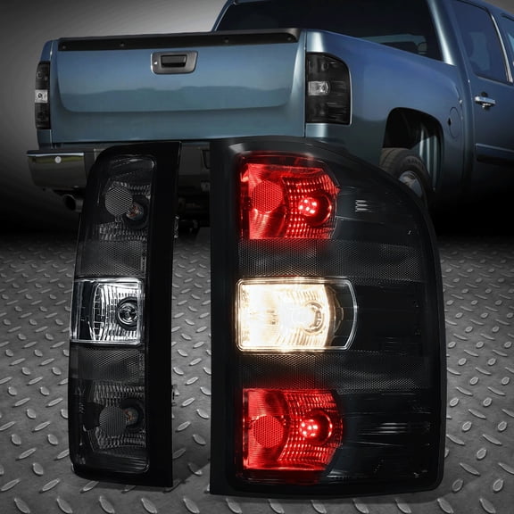 Nuvision for 07-14 Silverado Sierra 1500 2500Hd 3500Hd Smoked Lens Tail Light Brake Lamps